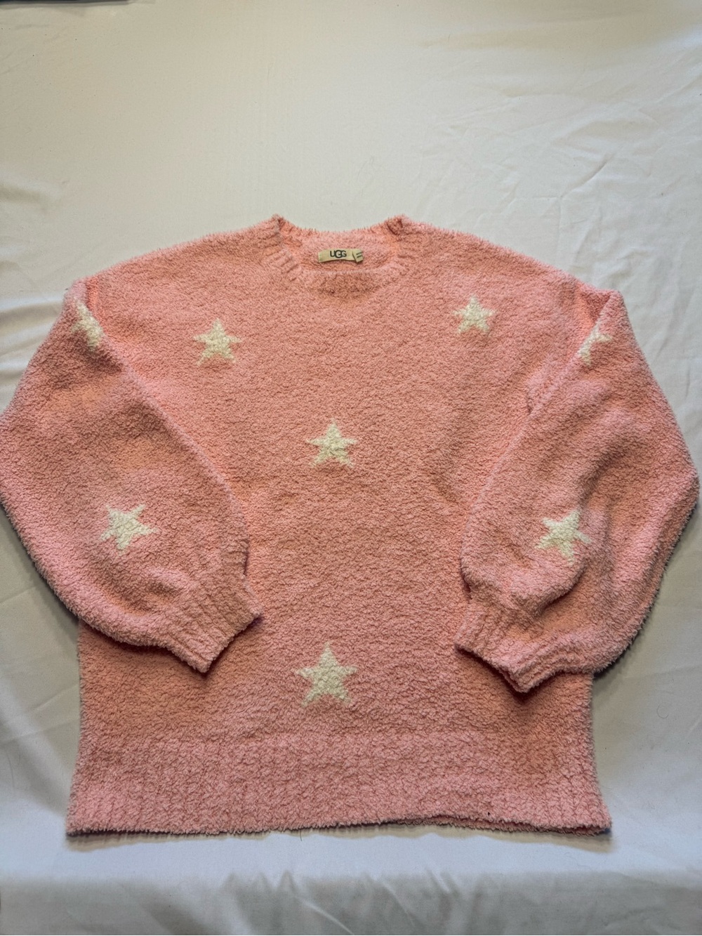 UGG Pink Star Plush Crewneck Sweater